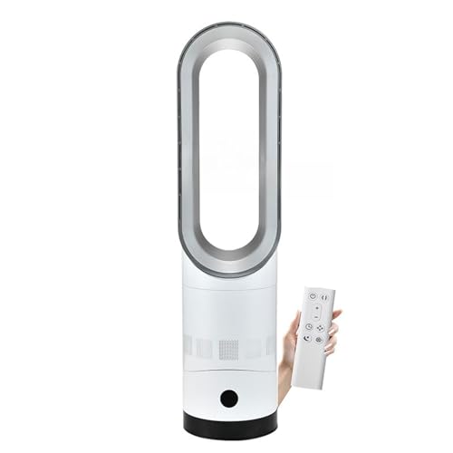 Ventilador Sin Aspas Oscilante De Suelo-pie, Enfriador De Aire con Mando A Distancia, Portátil con Iones Negativos para Hogar/Oficina(A)