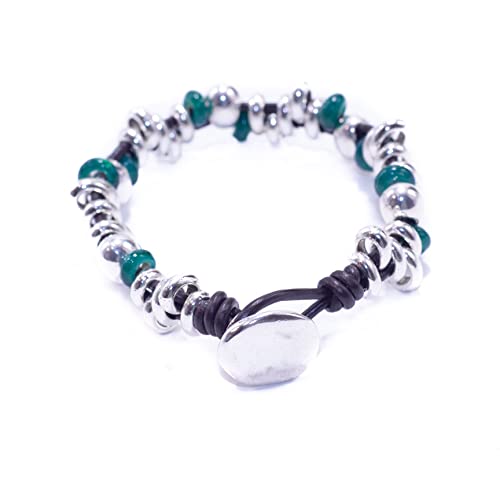 Pulsera Boho Cuero y Zamak con Abalorios 31+cqJCt2+L. SL1000