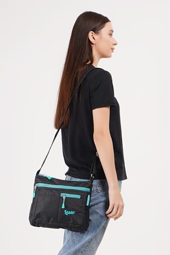 Image of Lasso Sling Bag For Women with Adjustable Strap Stylish Ladies Crossbody Polyester Sling Bag for Office, Causal, Travel & College | 5L Capacity & 5 Multiple Pockets (4 Zip & 1 Open Pocket)