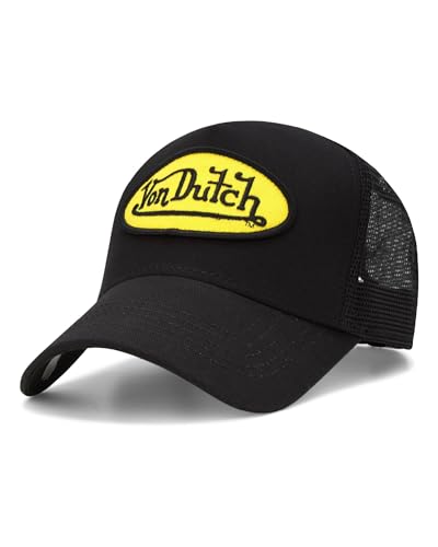 Image of Von Dutch Unisex Trucker Hat - Retro Classic Solid Color Mesh Back Snapback Baseball Cap for Men & Women.