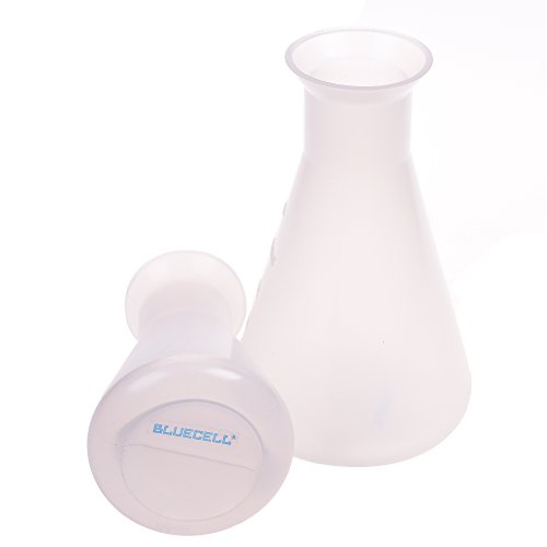 BCP 250ml 100ml Durable Plastic Laboratory Chemical Erlenmeyer Flask Bottle - Thumbnail 2
