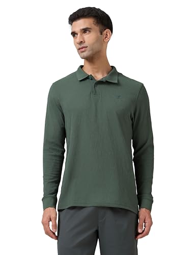 Image of TECHNOSPORT Men's Slim Fit Textured Active Out Full Sleeve T-Shirt for Gym, Sports & Regular Use