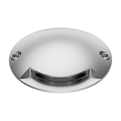 ledscom.de LED Bodenleuchte, Wegmarkierung BUNDA für außen, IP67, aluminium, rund, 70mm Ø, warmweiß