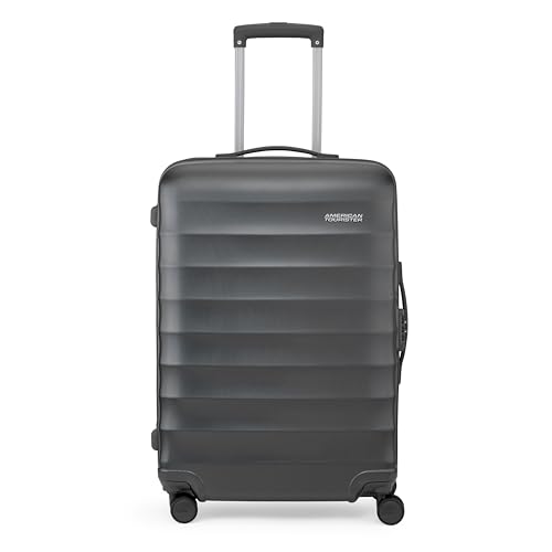 Image of American Tourister Barcelona | Check-in Trolley Bag (69 cm) | 360 8 Wheel Travel Luggage | Hard Case Polycarbonate Suitcase | Mounted Combination Lock | Gun Metal