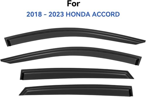 Image of Window Visors Rain Guards for 2018-2023 Honda Accord, Out-Channel Window Vent Wind Deflectors Visors Shades for 18-23 Accord 19 20 21 22