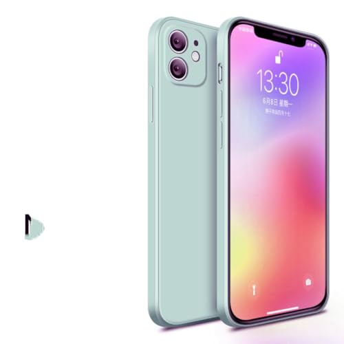 Coque silicone liquide iPhone SE 2020 intégrale XR cyan 13 14 11 12