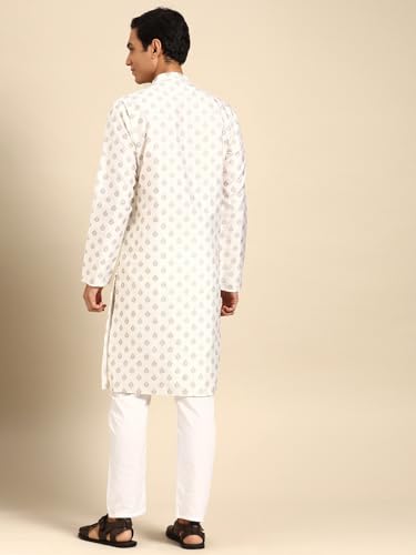 Men's Cotton Kurta Pajama Set Indian Party Traditional Ethnic Tunic Dress Wedding3