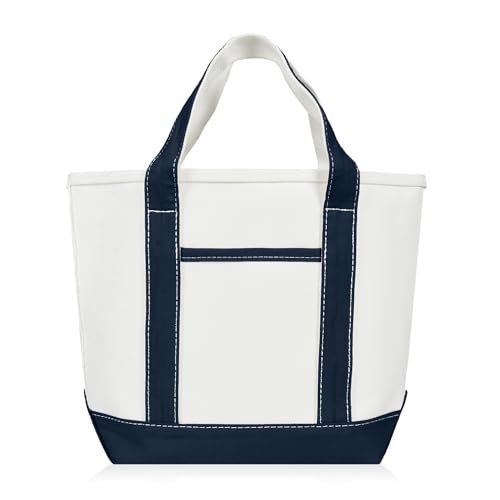 Bolsa pequeña de algodón DALIX 14" azul marino miniatura 4