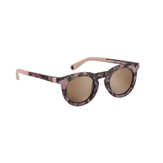 Béaba, Gafas de Sol para Niño 4-6 Años, Protección 100% UV - CAT 3, Protección Lateral, Confort Óptimo, Patillas Ajustables 360°, Adaptables a la Vista, Colección Retro, Sunshine Pink Tortoise