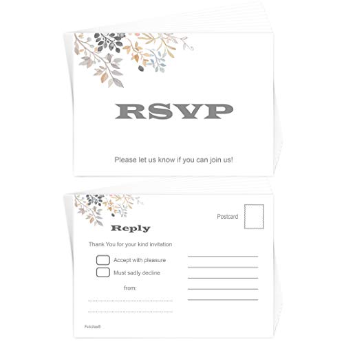 RSVP Cards + Self-Seal Envs - Pack 20 Postcards - Wedding Reception Birthday Party Hen Bridal Baby Shower Dinner Christmas - Fill in Blank Reply - Multiple Events Corporate Functions UK Eco-Friendly