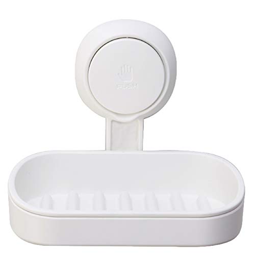 吸盤 強力 ラック プッシュdeロック 石けん&小物ホルダー1段 落ちない 壁 傷つけない FIN-875