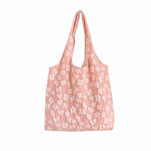 Bolso Tote de Lona con Flores para Mujer
