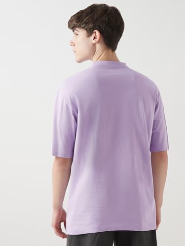 Image of Bewakoof Men's Cotton Jersey Typography Oversized Fit Half Sleeve Round Neck T-Shirt | Casual Wear | Street Wear | Oversized t Shirt for Men Cotton | Baggy