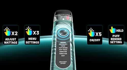 SMOK Novo 6 Pod System E Zigarette MTL/RDL Zugautomatik Elegantes Design Stufenlose Airflow 1700mAh 0.96 Zoll TFT Kompatibel mit Novo 5 Meshed 0.6/0.7 Pod Gold Ohne Nikotin