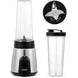 Batidora Amasadora Lidl Silvercrest Linsar - Batidora 2 en 1 con 2 niveles de batido - Cuchilla de acero inoxidable de 4 hojas - 600 ml y sin BPA - para batidos y cubitos de hielo -300 vatios