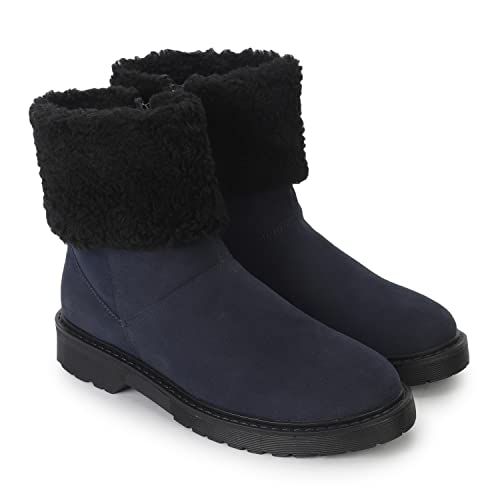 Image of YOHO Slays women comfortable Boots | Extra cushioned foot bed and skin friendly Ankle Boot with low heels | Trendy, Stylish,Casual Boots with zipper | Winter, snow and holiday outings