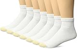 Gold Toe Men's Cushioned Cotton Quarter 7-Pack, White, Sock Size:10-13/Shoe Size: 6-12