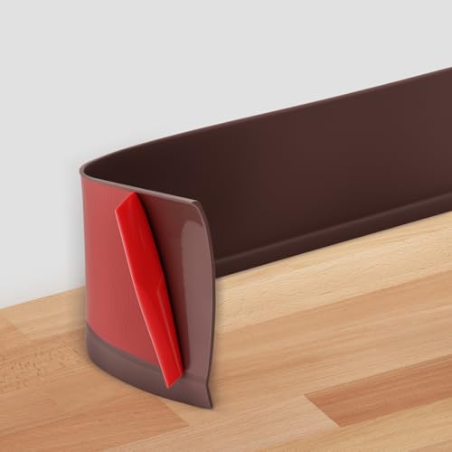 POPAKAN Moldura flexible para zócalo de 4 pulgadas x 40 pies, base de vinilo autoadhesiva, base de pared, base de goma para pelar y pegar, moldura de pared, color café