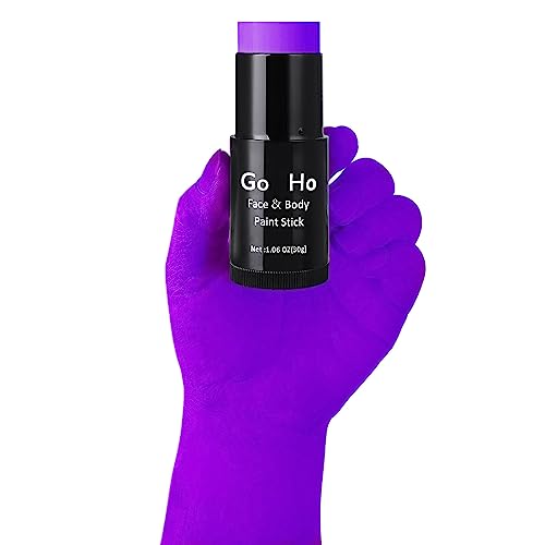 Go Ho Cream-Blendable Purple Face Paint Stick (1.06 Oz),Purple Full Body Paint Makeup Stick For Adults Children Halloween Cosplay Sfx Makeup,Waterproof Purple Eye Black Stick #TOP1