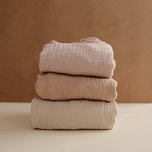 Image of mushie Extra Soft Muslin Fitted MINI Crib Sheet | 24 inchx 38 inch (Blush)