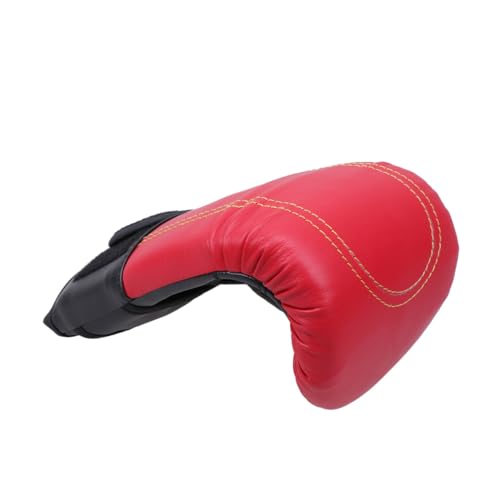 Guantes de boxeo de PU para adulto, manoplas ajustables y transpirables de color rojo