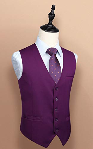 Enlision Men's Suit Vest Business Formal Dress Waistcoat Solid Color Vest For Suit Or Tuxedo #TOP6