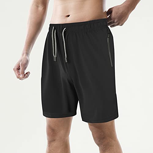 Calças esportivas masculinas cintura elástica com cordão com zíper bolso calça leve de secagem rápid