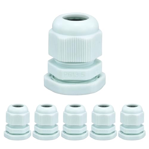 6 pezzi passacavo M20, passacavo impermeabile, ingresso cavi grigio, passacavi regolabili per esterni da giardino, scatola di derivazione