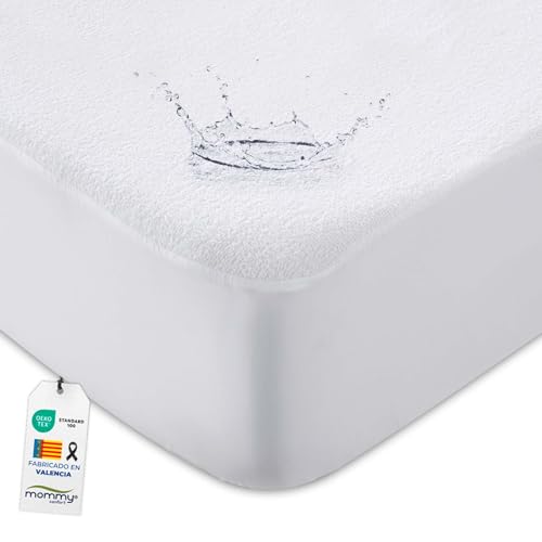 Protector de Colchones 150x190 cm - Funda colchón Impermeable - Altura 30 cm -Cubre colchón Ajustable Rizo Transpirable - Funda colchón Lavable + Esquinas Elásticas - Hipoalergénico- MOMMY CONFORT