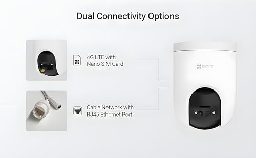 Image of EZVIZ H8C 2304 * 1296 (3MP) 1296p 4G Wireless Camera, 2K Resolution, Ai Powered Human Detection, Color in Night, Two Way Talk, Weatherproof Design, All Sim Support
