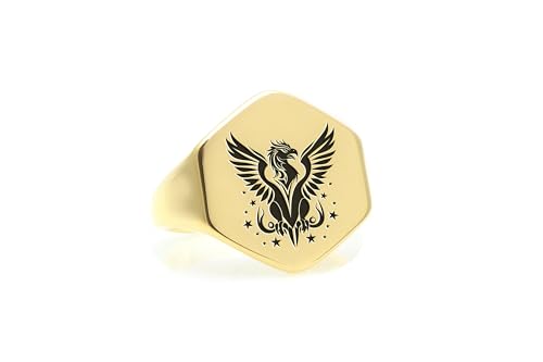 Bague hexagonale griffon en or pour un bijou unique et durable - 5