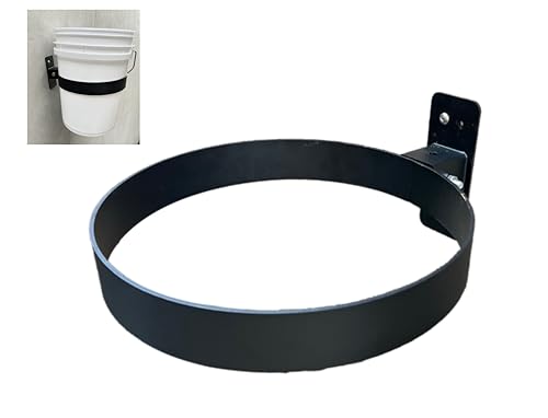 5-Gallon Bucket Holder, Feed Bucket Holder, with Strong lLoad-Bearing Capacity, Wall-Mounted Installation, Can be Installed in Garages, Stables, Fences(Black 1 PCS)