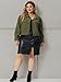 Agnes Orinda Plus Size Corduroy Cropped Jackets for Women Fashion Button Down Long Sleeve Shirts Shacket Jacket 3X Army Green
