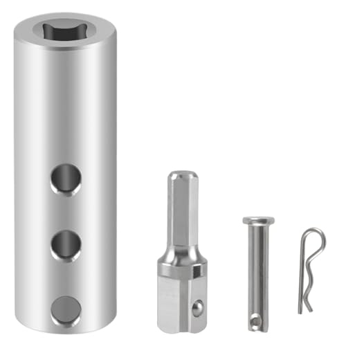 KPALAG Upgraded Stainless Steel Trailer Jack Electric Drill Adapter with a 1/2 in Socket Adapter Bit Compatible with 1 Inch Jack Drive Shaft