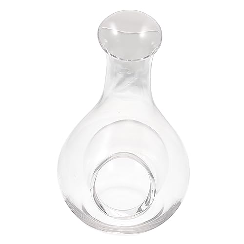 EXHUMKY Decanter Vino in Vetro Trasparente Con Design Incavato Per Ghiaccio Raffreddante Contenitore Elegante Per Vino Rosso e Whisky Caraffa Resistente Per Servire e Conservare