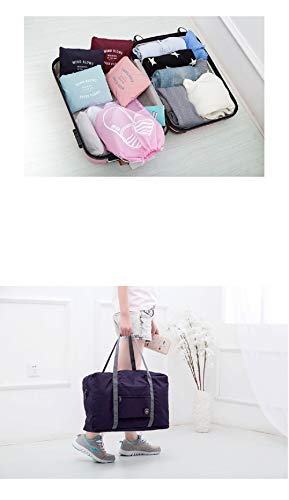 Travel Duffel Bags Lightweight Waterproof Foldable Sports Gym Waterproof Storage Luggage Bag (Dark blue)