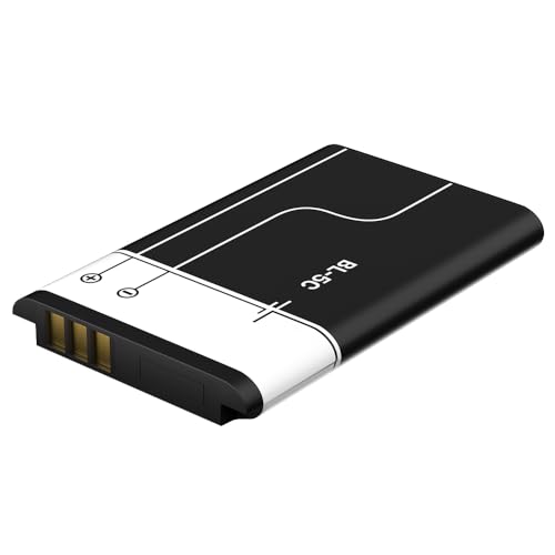 1 Stück BL-5C Akku, 3,7V Wiederaufladbare Ersatzakku mit Hoher Kapazität für Nokia 6230 6330 6263 6267 6270 6555 6600 6030 6670 6680 6681 6820 1100 1600 2300 2310 2600 2610 2626 3100 3650 3660