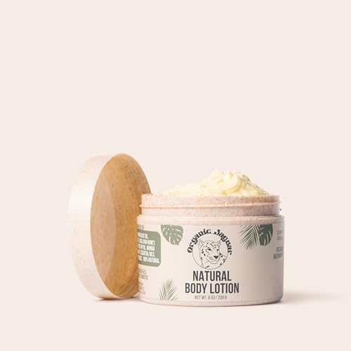 Organic Jaguar Natural Body Lotion, 8 oz, Moisturizer With Essential Oils, Vitamin E Oil, Beeswax, Extra Virgin Olive Oil, Raw Honey, Mango Butter, Sulfate & Paraben Free Body Care, Tropical Scent