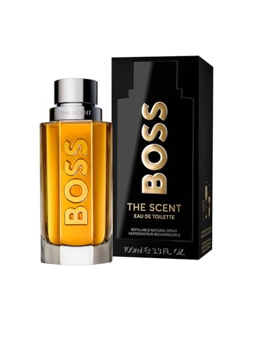 BOSS The Scent - Eau de Toilette for Him - Ambery & Woody Fragrance With Notes Of Ginger, Maninka Fruit, Leather Accords - Medium Longevity - 100ml