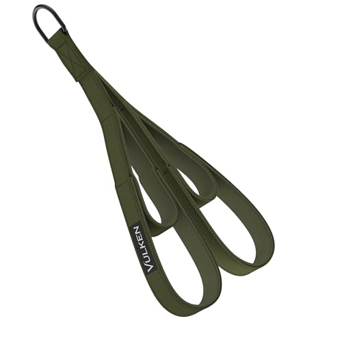 Vulken Tricep Rope Cable Attachment, 24 Inch & 17 Inch Two Lengths Built in One Pull Down Rope, Triceps Extension Straps Gym Equipment, Home Workout Handles for Resistance Bands, Green