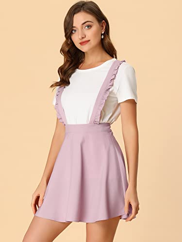 Women's Ruffles Overalls Adjustable Straps A-Line Skater Braces Mini Suspender Skirt3