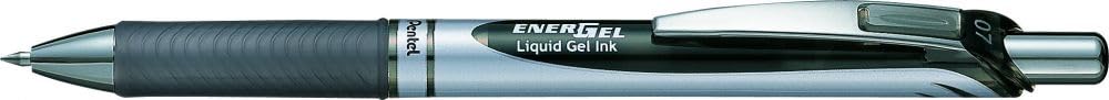 Pentel EnerGel Deluxe Gel Pen, Black Ink, BL77-A, Metallic Barrel