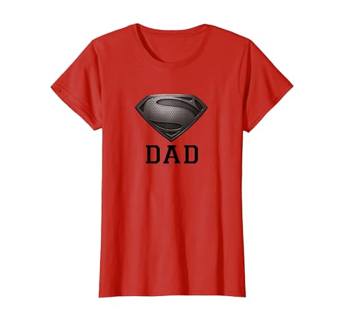 Superman Man of Steel Dad of Steel Gray Camiseta, Mujer, Rojo, XXL