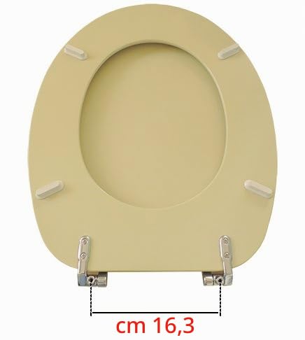 Coprivaso copriwater sedile tavoletta legno in mdf, Universale, colore champagne