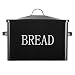 HOSEN Metal Bread Box-Extra Large Bread Storage Boxes for Kitchen With 2+ Loavesï¼ŒFarmhouse Bread Box for Kitchen Countertopï¼ŒBread Container Organizer to suit Farmhouse Kitchen Decor (Black)