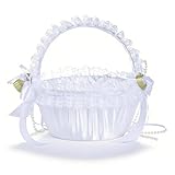 Weißer Blumenmädchen-Korb, Hochzeits-Blumenmädchen-Körbe, Blumenkorb Für Blumenmädchen, Große Blumenmädchen-Körbe Für Hochzeiten, Körbe Für Blumenmädchen, Romantischer Blumenkorb Für Hochzeitsfotograf