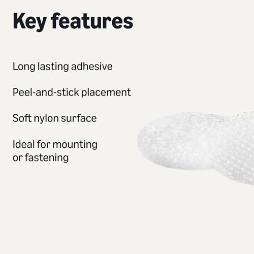 Image of Amazon Basics Adhesive Sticky Back Dots for Mounting or Fastening, Peel-and-Stick, Long Lasting Adhesive, 0.75 x 0.75 inches, Pack of 250