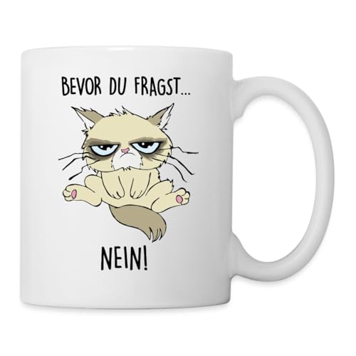 Bevor Du Fragst Nein Katze Tasse, Weiß
