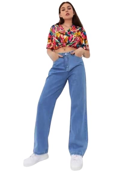 Stretchable Slim Fit White Color Jeans for Women's (Light Blue)-image-48