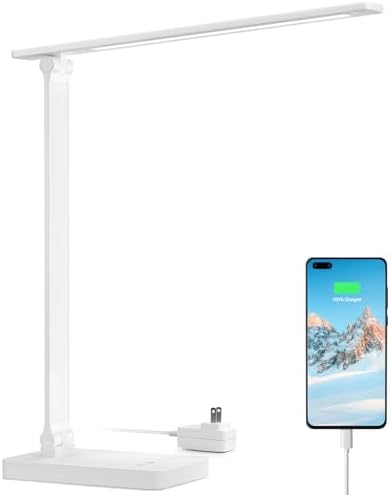 Lepro LED Desk Lamp with USB Charging Port, 700LM Dimmable Home O...